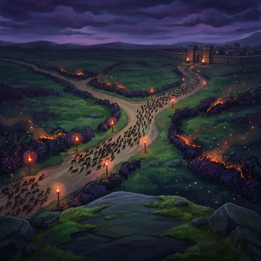 The horde marches toward the walls of Gravemarch